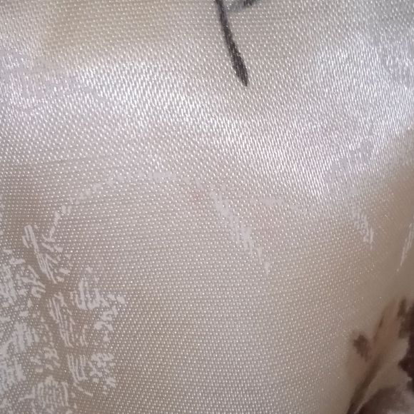 Vintage Satin Floral Mini Dress Square Neckline - Picture 3 of 4